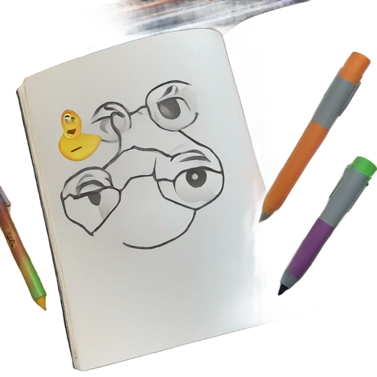 Colouring pens and book emoji