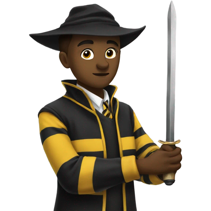 Hufflepuff student during a duel emoji
