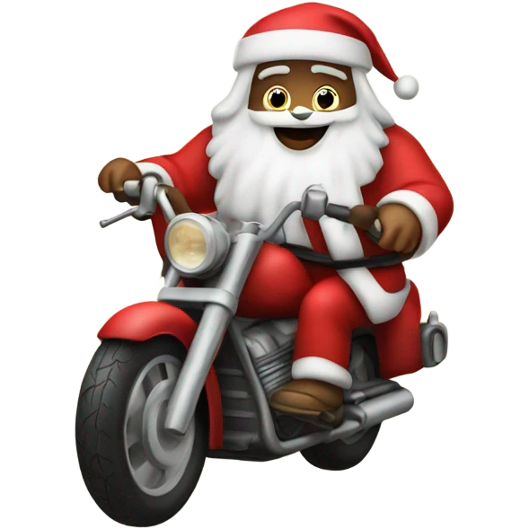 Santa and Jesus on a motorcycle  emoji