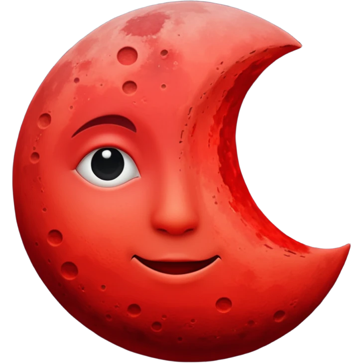 Half red moon  emoji