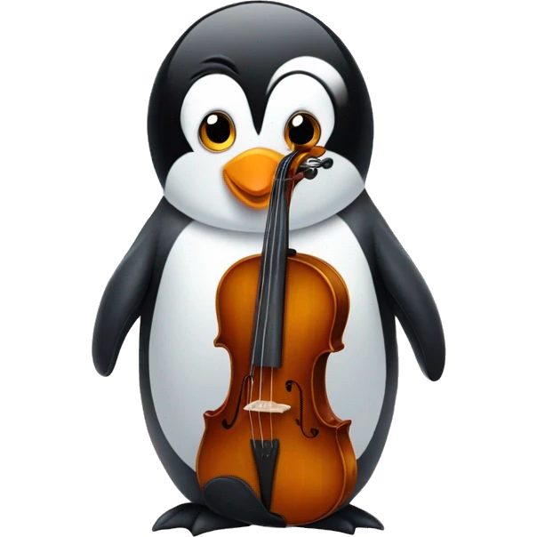 Penguin with violin emoji