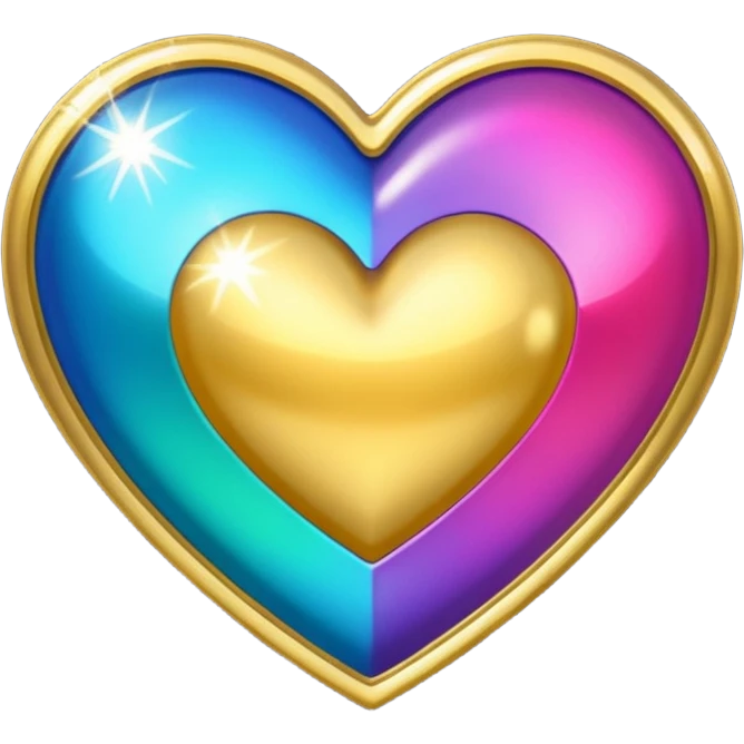 retro disco themed heart emoji