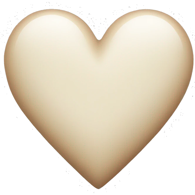 beige and white mix colour heart emoji