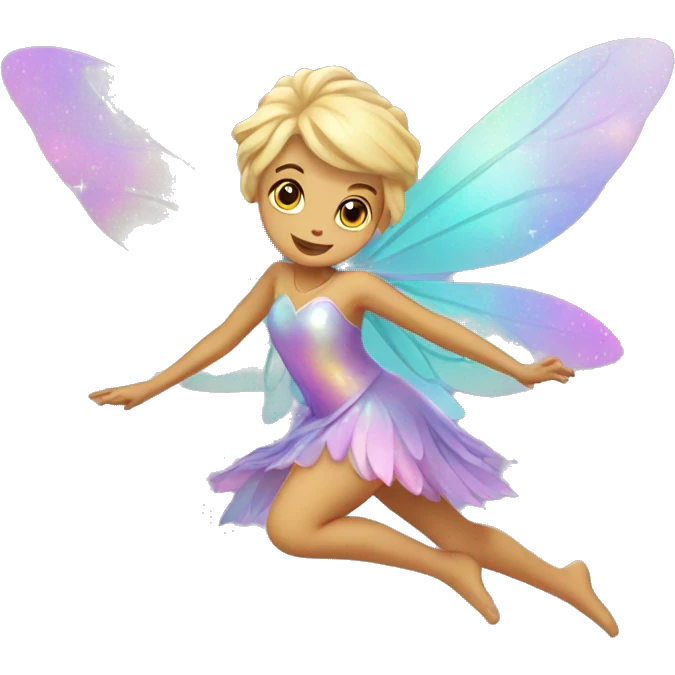 Iridescent fairy flying twinkle emoji