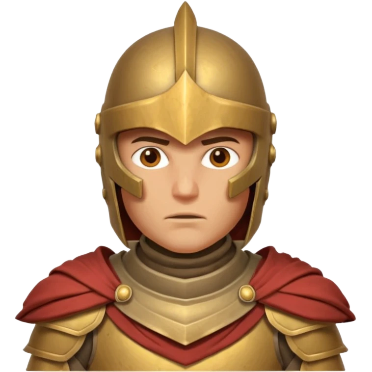 armored desert guardian portrait, head and shoulders only, bronze helmet, desert cape collar, battle-worn armor, strong expression, 3D cartoon, mobile game icon style, clean background, no text, no watermark
 emoji