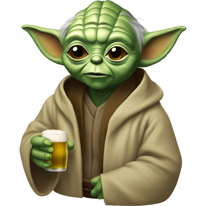 Yoda tenant une bière emoji