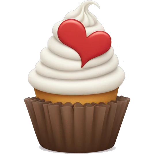 cupcake with hands shaping a heart emoji