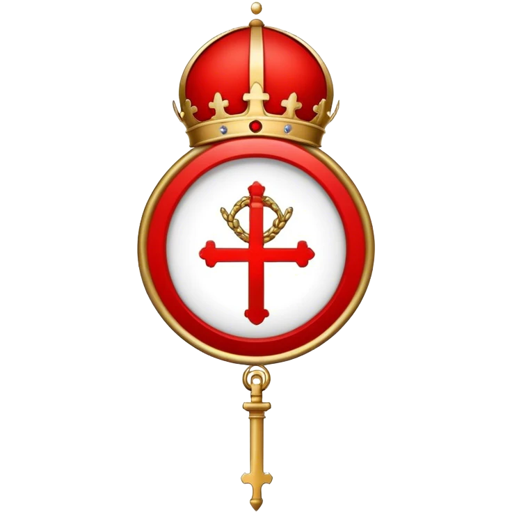 Pope's emblem with a touch of red emoji