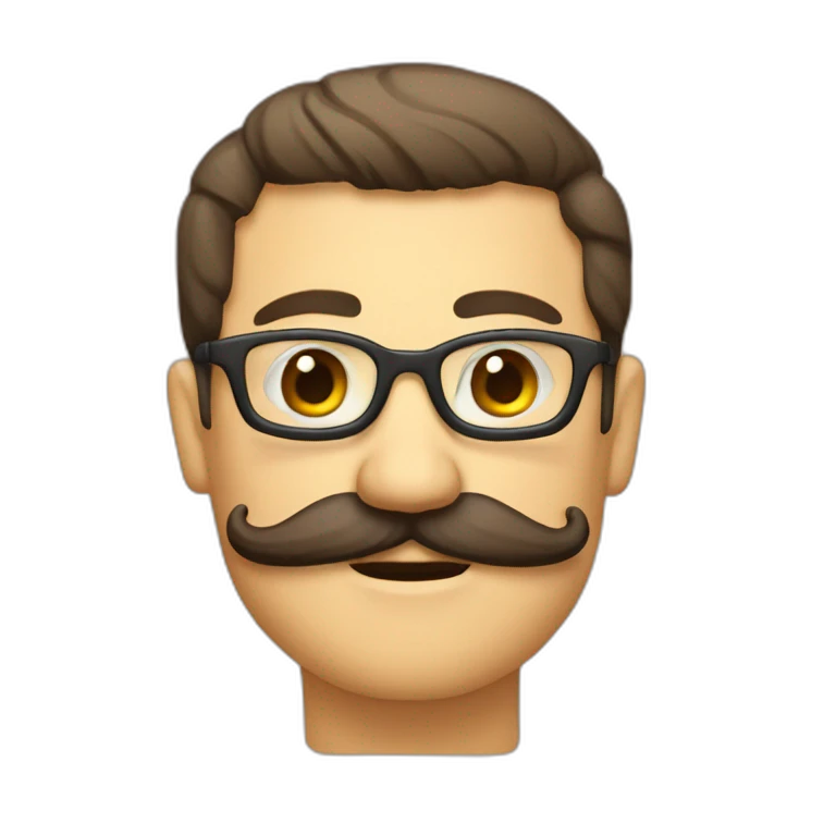 Bonnhome avec une moustache rectangle emoji