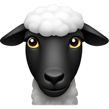 a head of black sheep with white skin emoji