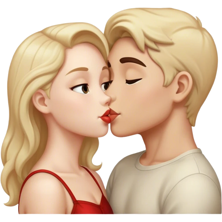 Boy with girlfriend kissing emoji