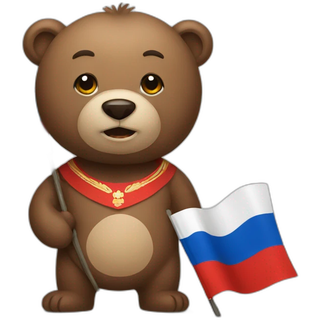 bear with russian flag emoji