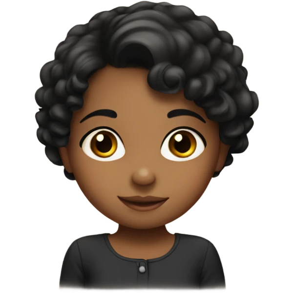 5 year old cute brown girl with black hair emoji