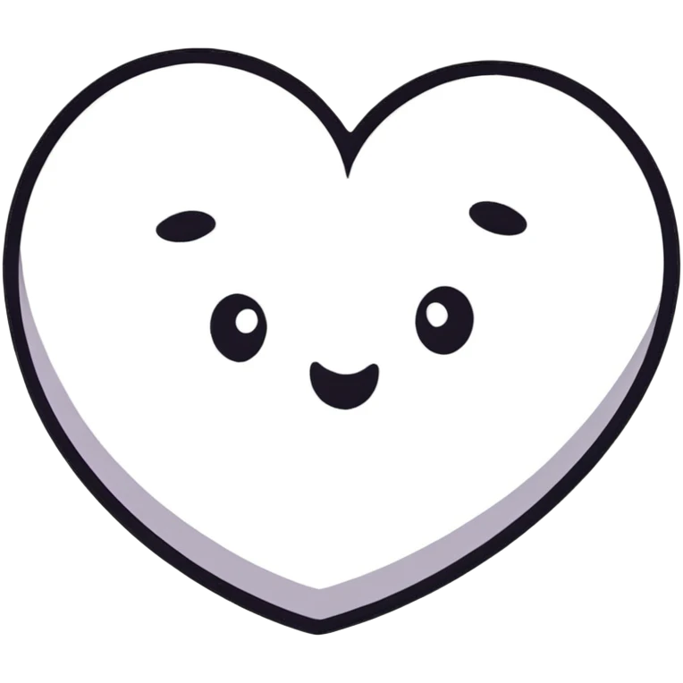 cute cartoon heart with face emoji