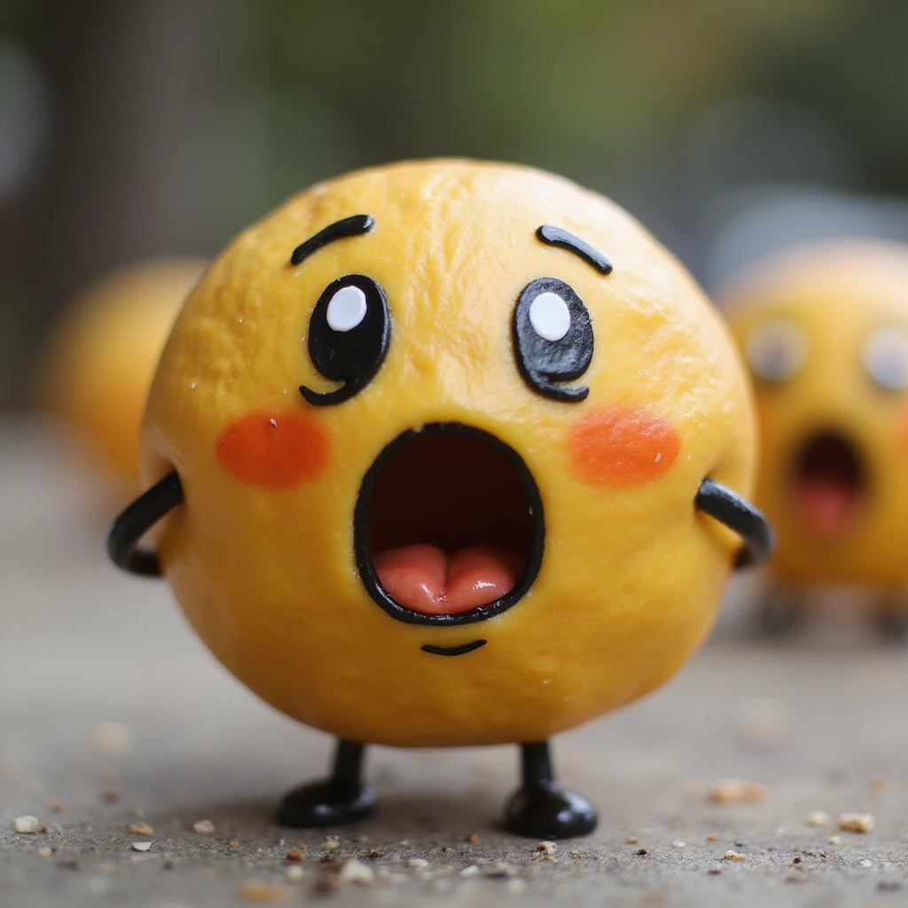 emoji rougissant et surpris, style réaliste emoji