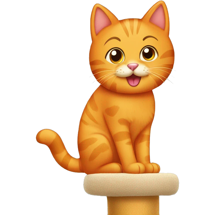 Orange Cat in a cat tree emoji