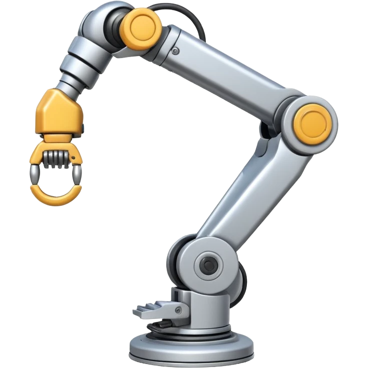 Industrial Arm – Silver robotic arm, gripping tool emoji