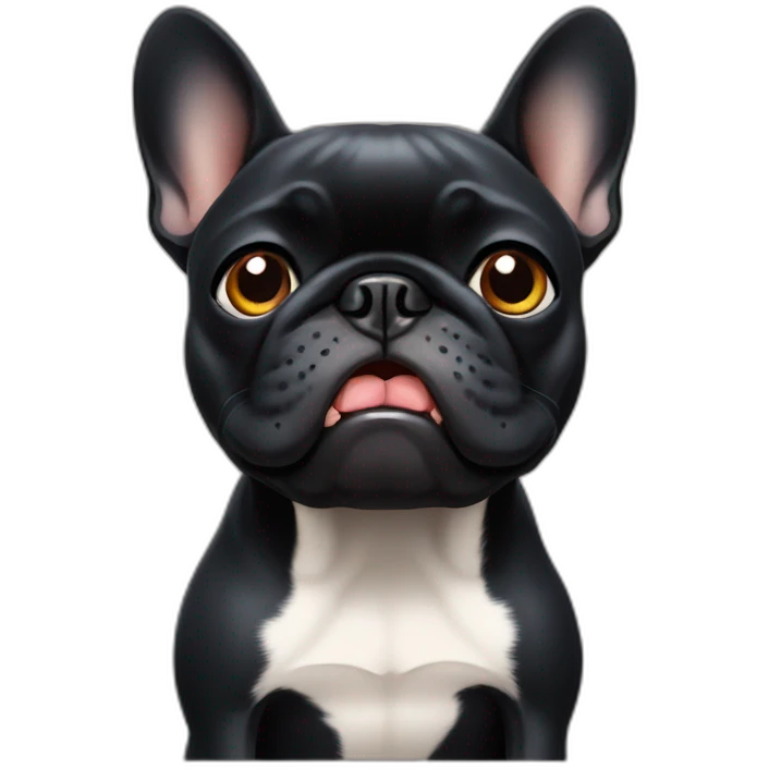  black french bulldog gets angry emoji