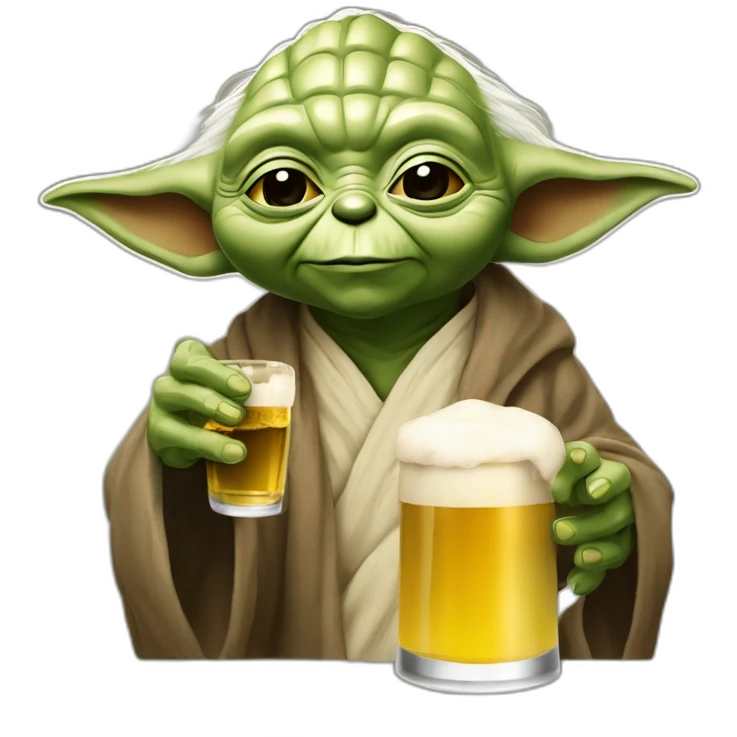 Maître yoda avec une bière  emoji