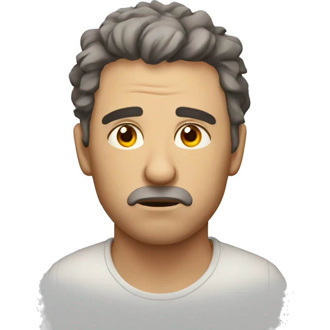 Tired bedraggled man with reddish eyes emoji