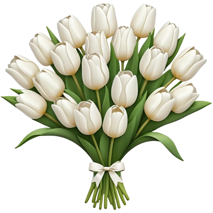 white tulip bouquet  emoji