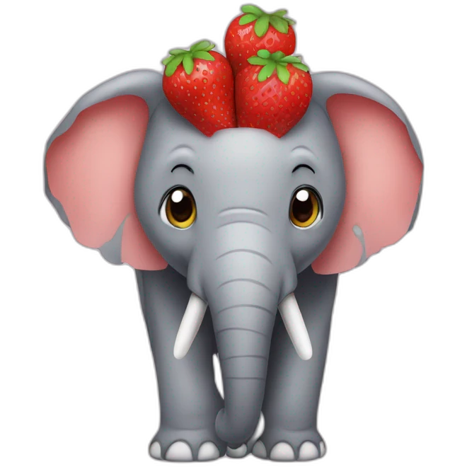 Éléphant fraise emoji