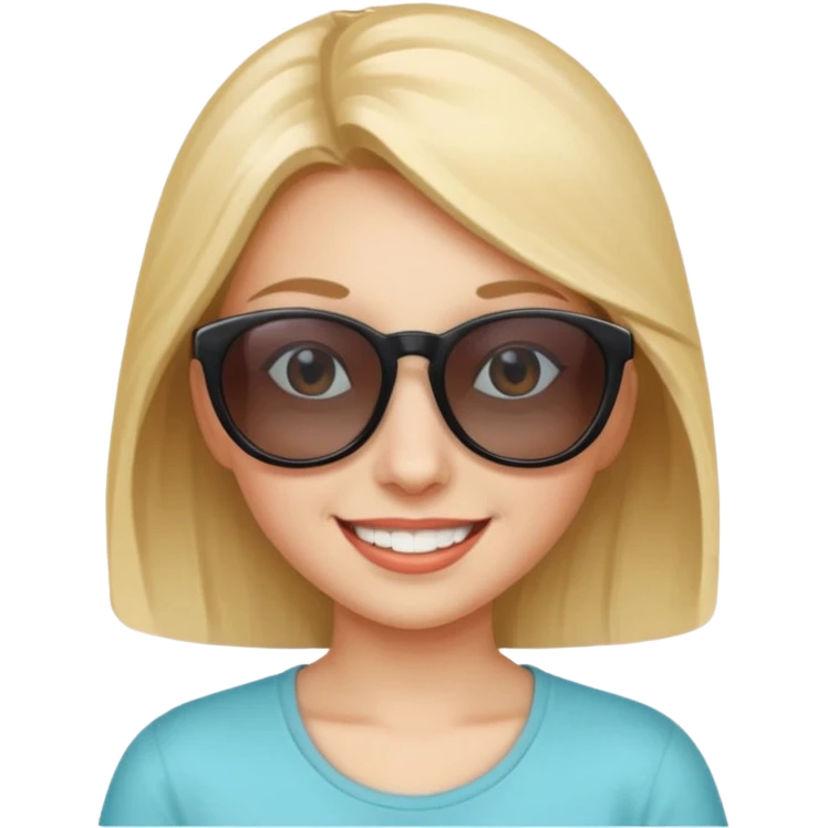 girl with sunglasses not on eyes , sunglasses over head emoji