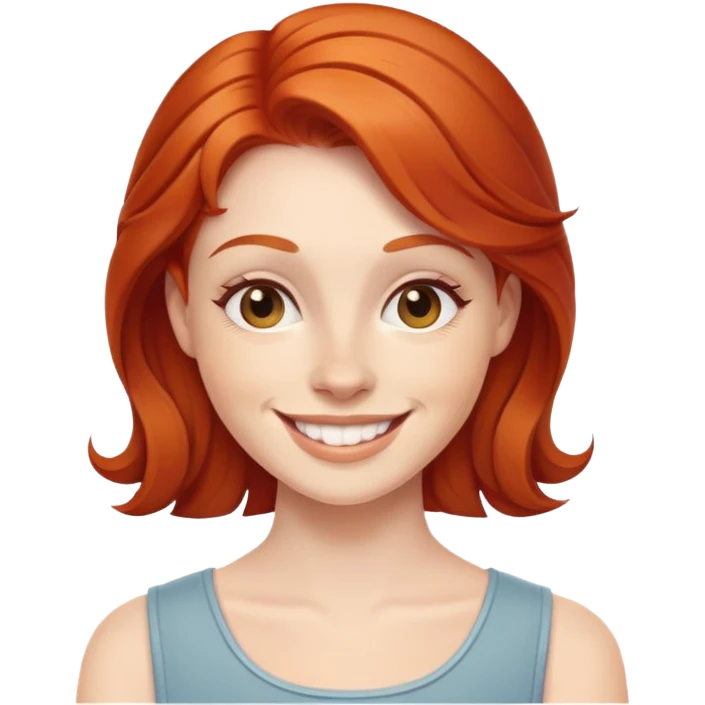 Redhead with smile emoji