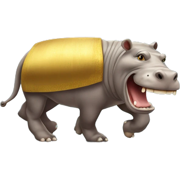 hippopotamus CHASING king tut emoji