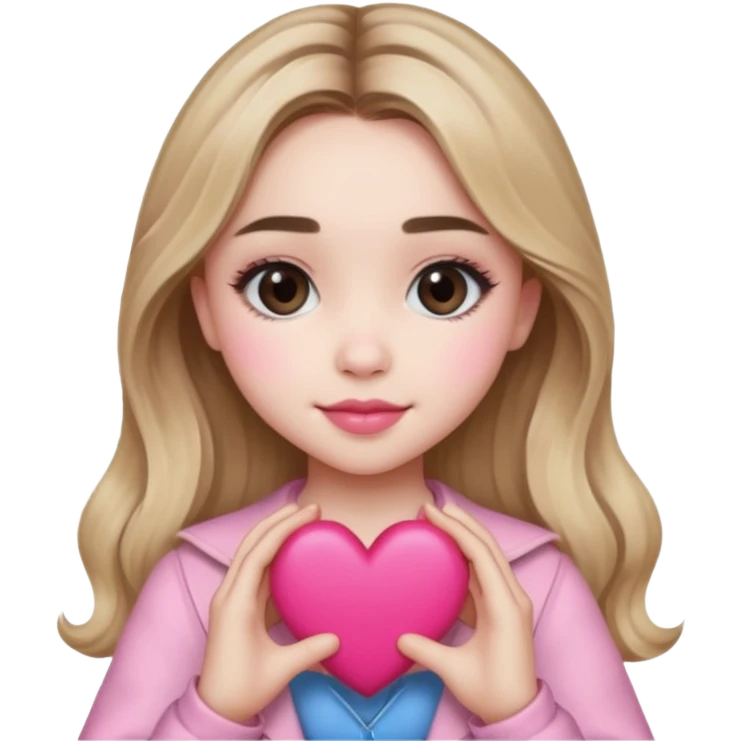 Sabrina Carpenter with a pink heart emoji