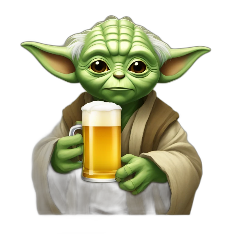 Yoda avec une bière emoji