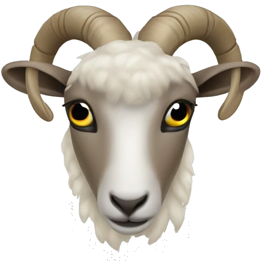 A ram with its white eyes rolling. emoji