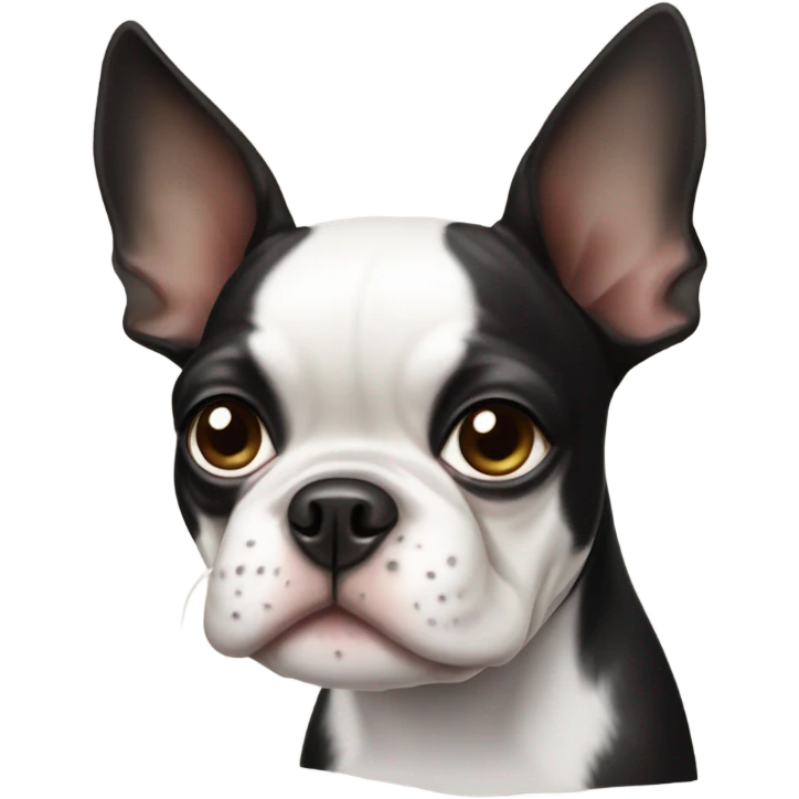 boston terrier with folded ears emoji