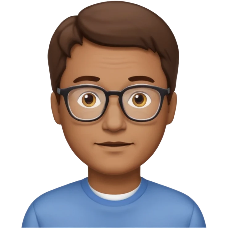 homme cheveux brun age moyen brun lunettes emoji