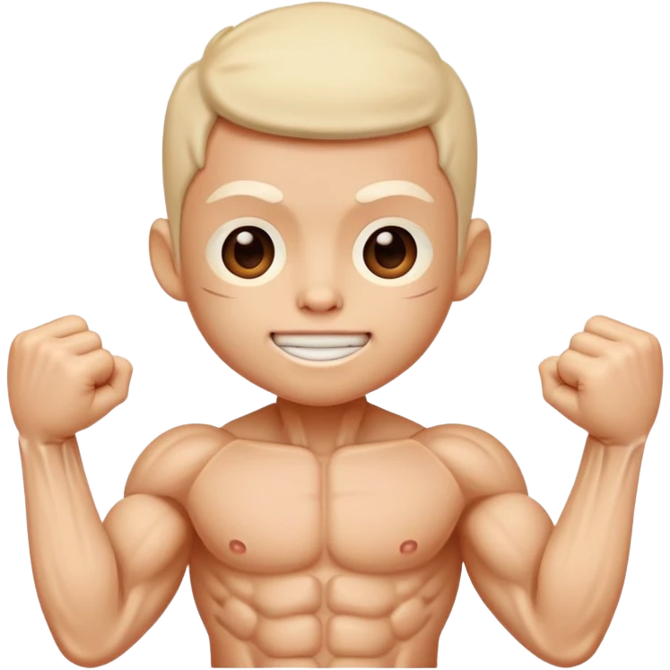 cute face with outer layer of skin removed, showing simplified muscles and tissue, friendly and non-scary emoji