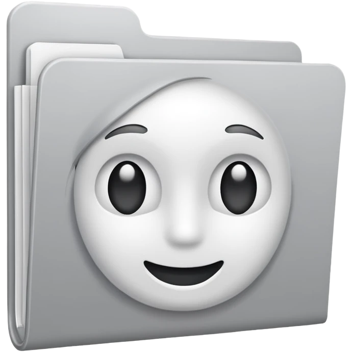 white and gray folder empty 3/4 face emoji
