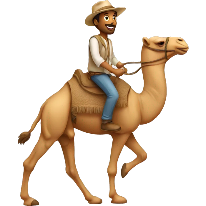 man rides camel emoji