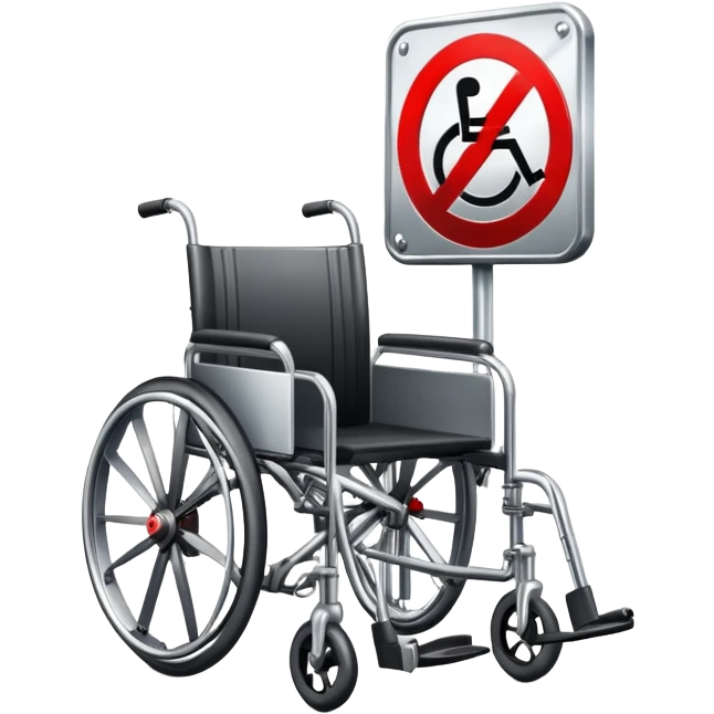 wheelchair with a red prohibition symbol emoji