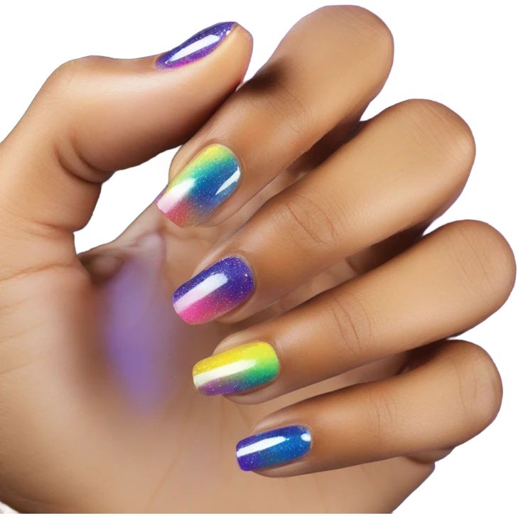 Multicolor aura nails emoji