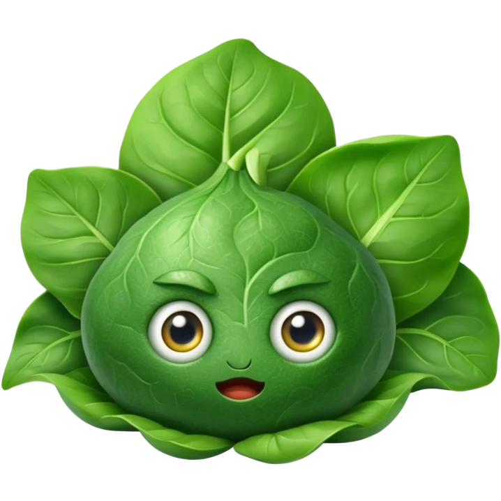 Spinach with eyes without human face emoji