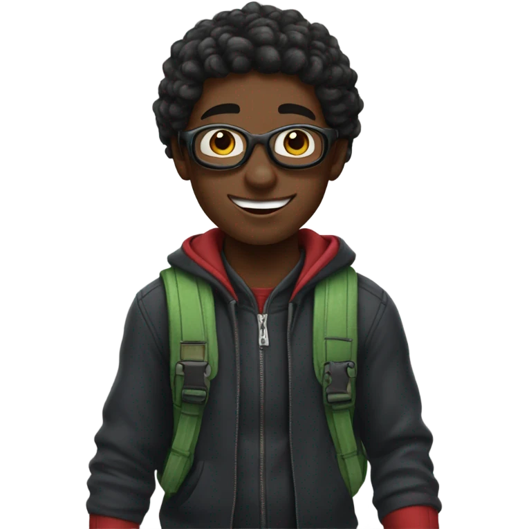 black spider-man go to school  emoji