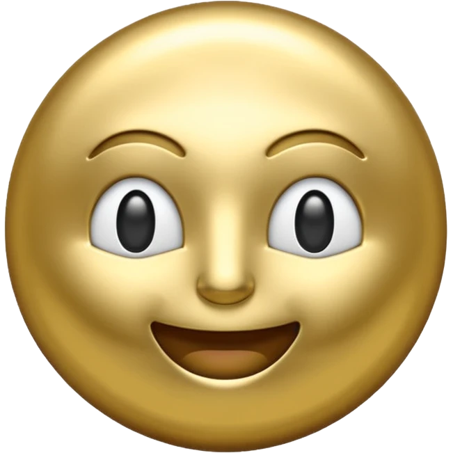 Create a luxury metallic “AY” emoji in gold chrome finish with realistic reflections, smooth 3D depth, and a subtle shadow. Transparent background. emoji