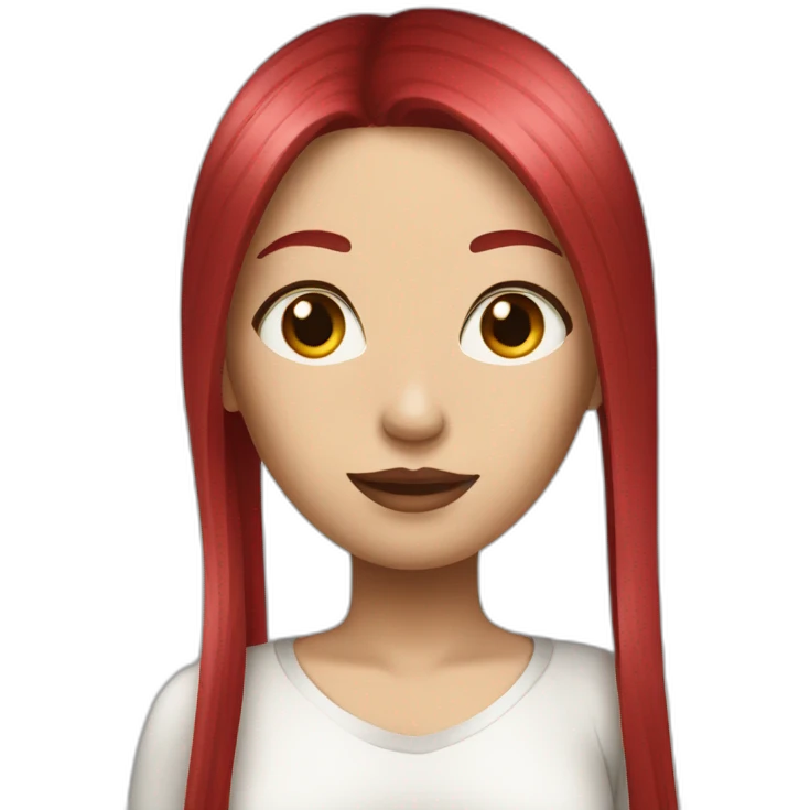 woman with long straight ruby hair and white skin emoji