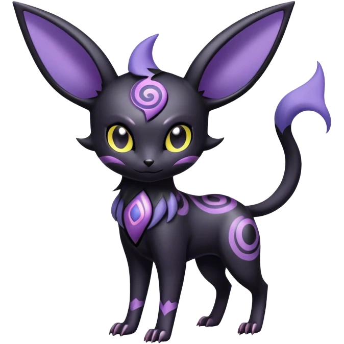 Noibat-Umbreon-Espeon-hybrid, full body, intricate markings emoji