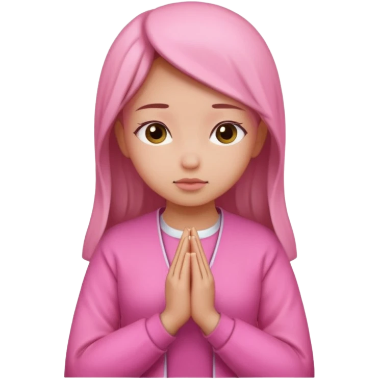 A Girl in pink praying  emoji