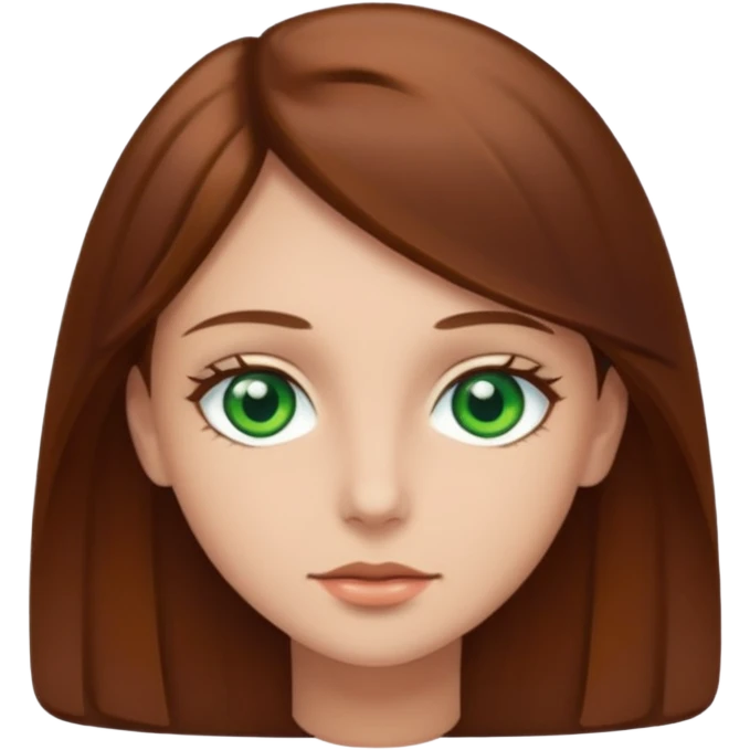 Green eyes brown hair  emoji