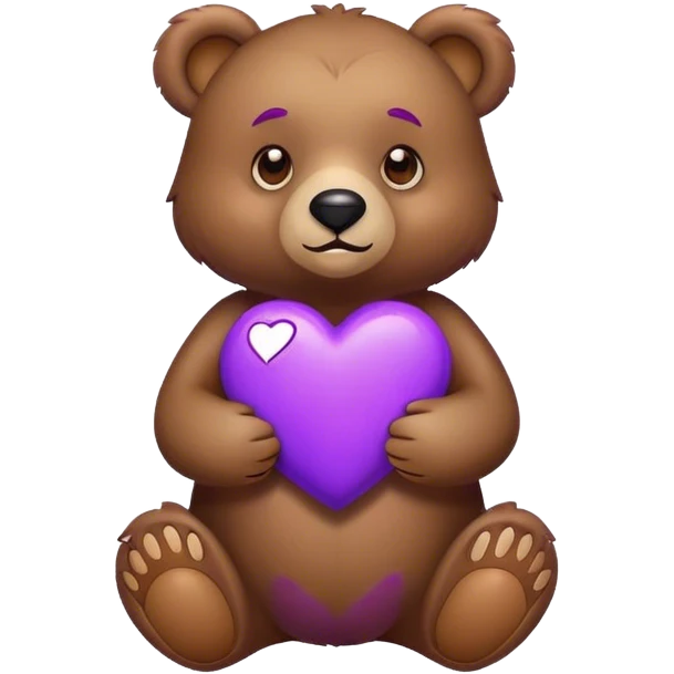 A bear with purple heart  emoji