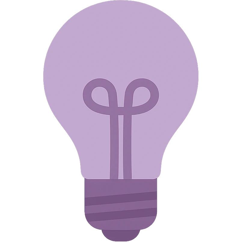 A dull purple Light Bulb emoji