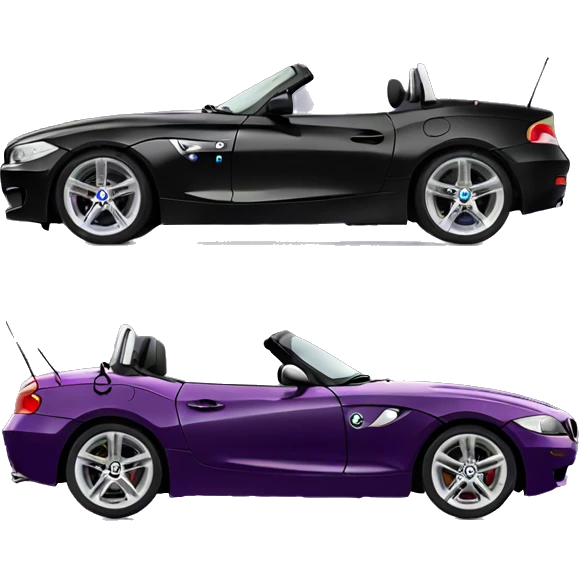 black bmw z4 with purple tyre rims emoji