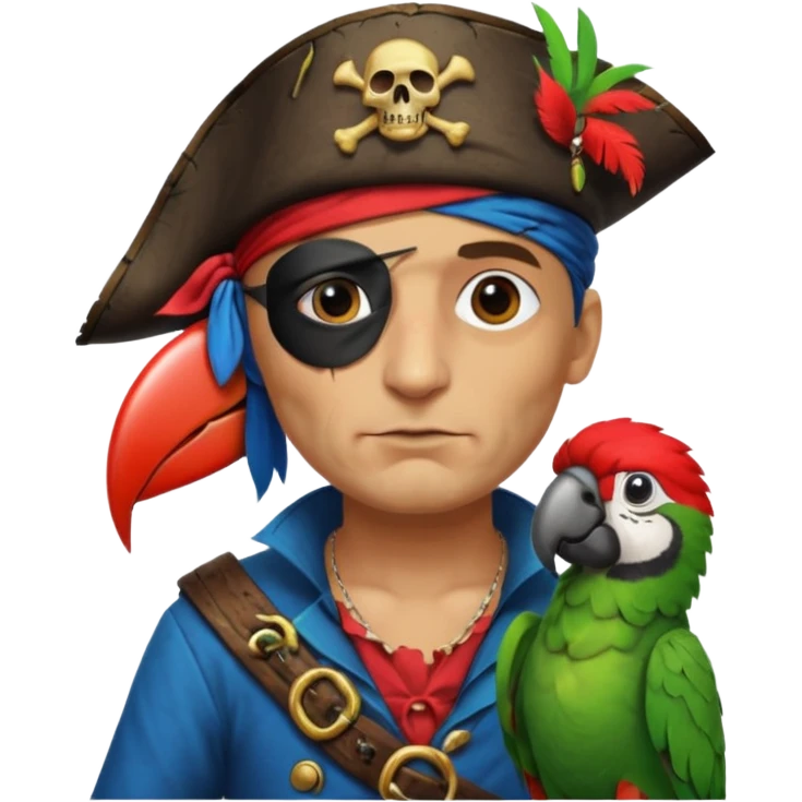 pirate and parrot emoji